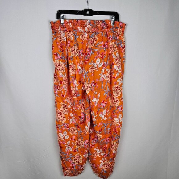 Lascana Floral Print Pants Size 14  Relaxed Soft Boho Pants, Elastic Waist Cuffs - Picture 5 of 11